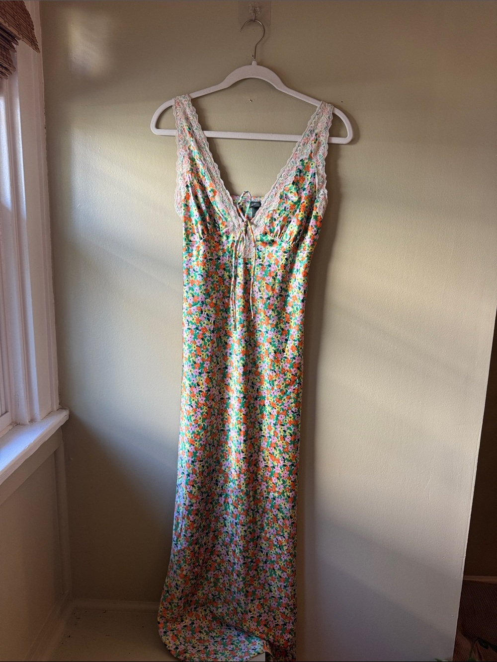 Wild Fable Floral Lace-Trim Women’s Nightgown - Pastel Multi